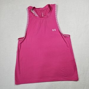 ​Under Armour Pink Knockout Logo‎ Taped Racerback Tank Top - XS